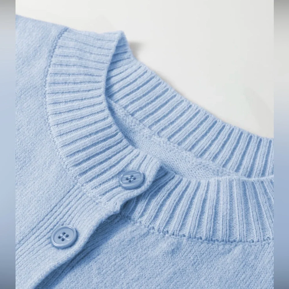 Sky Blue Button-Up Cardigan - Picture 2 of 3